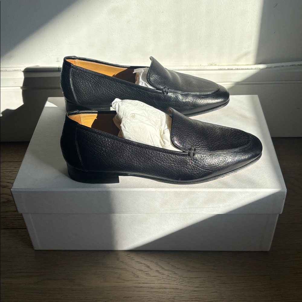 The Row Adam Loafers in Black Size 36